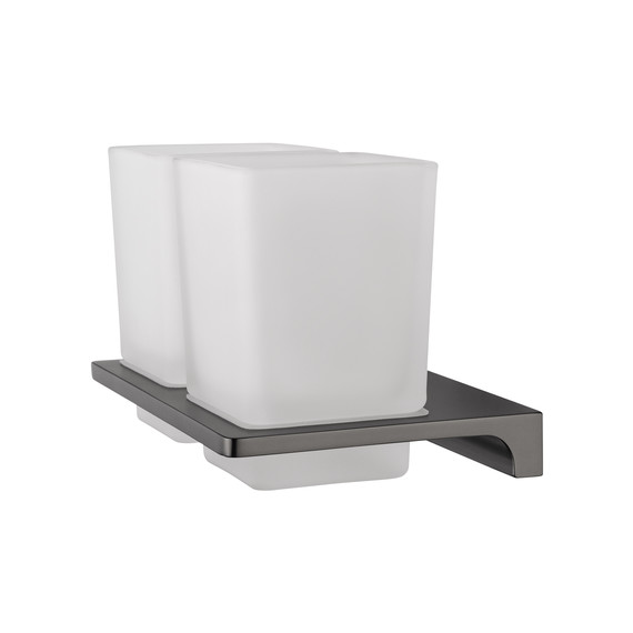 Стакан двойной для зубных щеток Wonzon & Woghand Eclipse WW-9128-GM, цвет тёмный графит брашированный фото 3