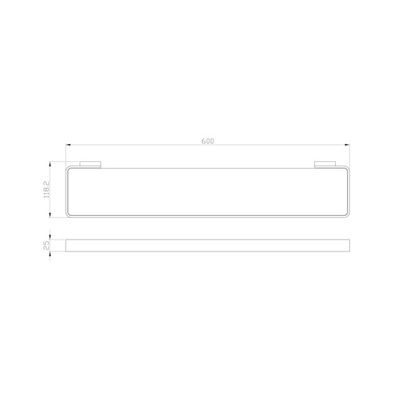 Стеклянная полка Wonzon & Woghand Lotte WW-8327A-BN, цвет никель брашированный фото 2