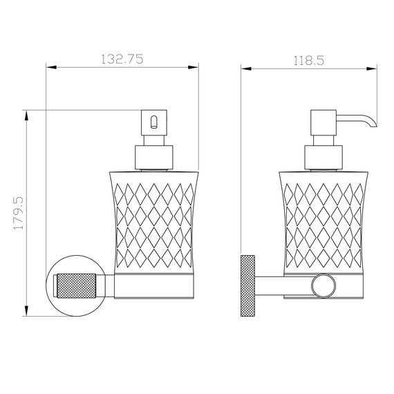 Дозатор для жидкого мыла Wonzon & Woghand Majestic WW-9224, цвет чёрный фото 2