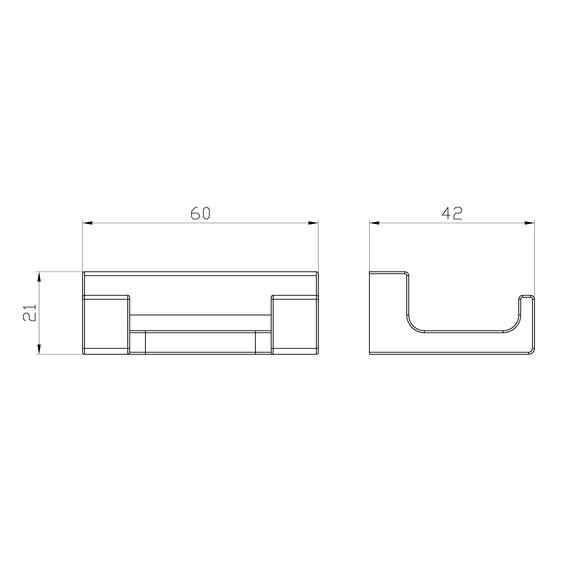 Двойной крючок Wonzon & Woghand Eclipse WW-9125-LG, цвет золото глянцевое фото 4