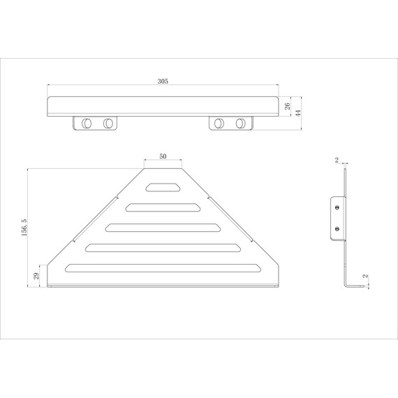 Полка угловая Wonzon & Woghand WW-6132-BG, цвет золото брашированное фото 2