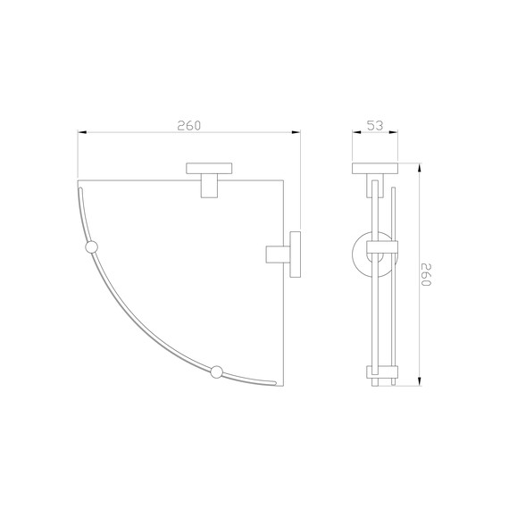 Стеклянная полка угловая Wonzon & Woghand Easy WW-8117 фото 2