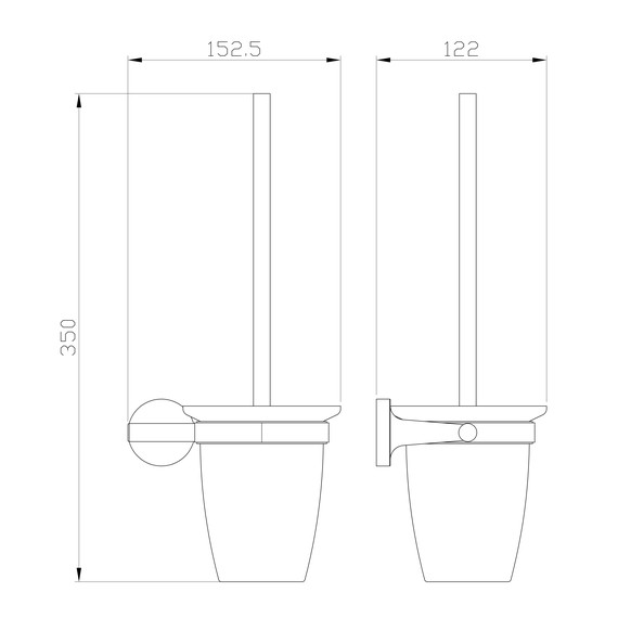 Ёршик для унитаза Wonzon & Woghand Simple WW-6529-BG, цвет золото брашированное фото 2