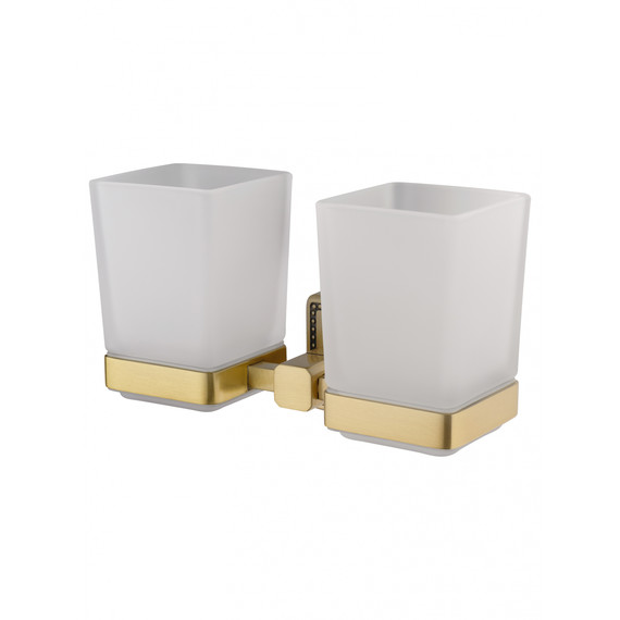 Стакан двойной для зубных щеток Wonzon & Woghand Roma WW-7228, цвет бронза брашированная фото 