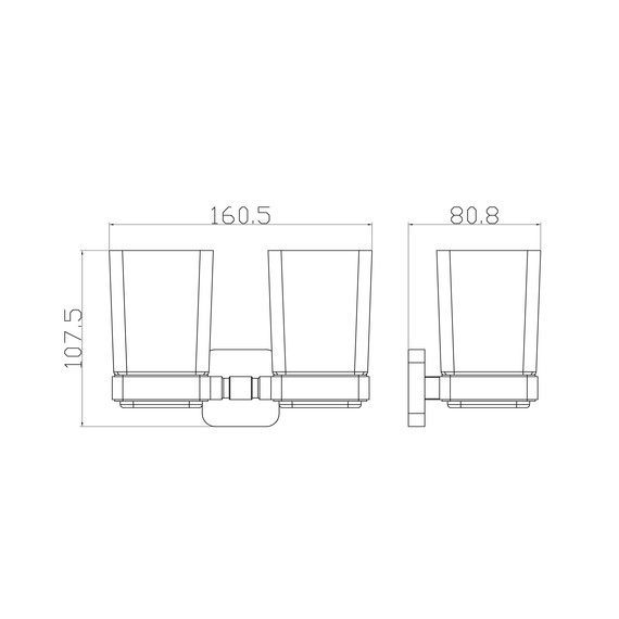 Стакан двойной для зубных щеток Wonzon & Woghand Still WW-6628 фото 3