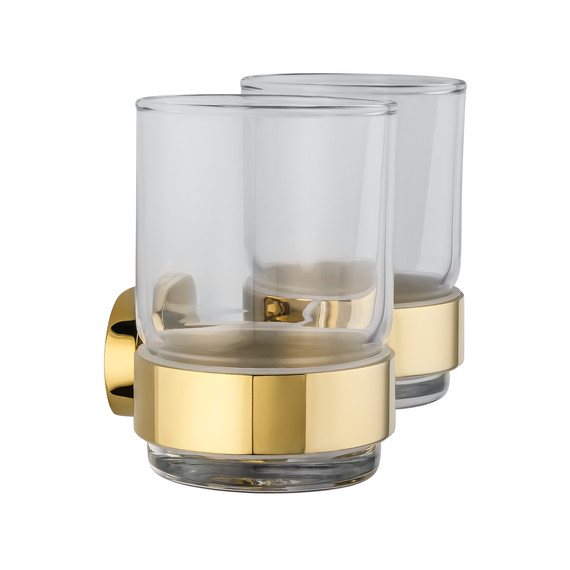 Стакан двойной для зубных щеток Wonzon & Woghand First WW-8428-LG, цвет золото глянцевое фото 3