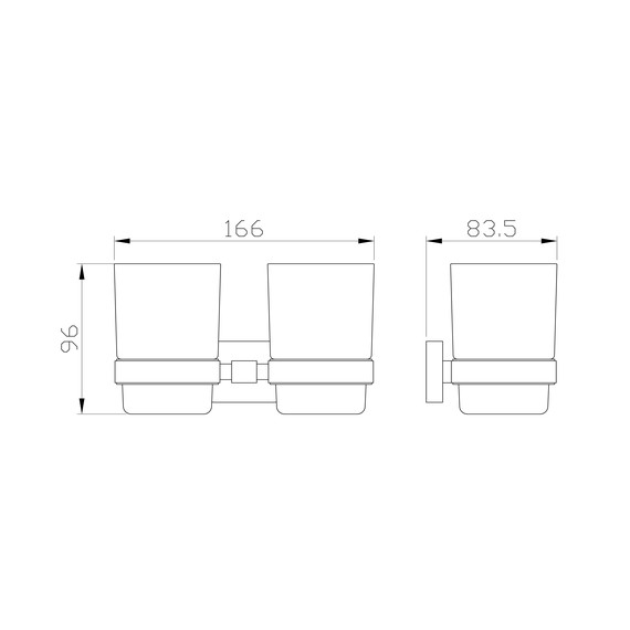 Стакан двойной для зубных щеток Wonzon & Woghand Graffity WW-9328-GM, цвет тёмный графит брашированный фото 4