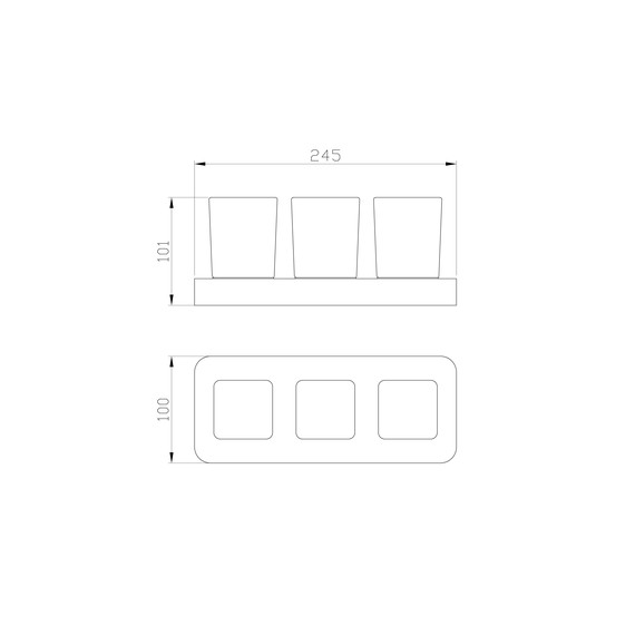 Стакан тройной для зубных щеток Wonzon & Woghand Lotte WW-8338 фото 4