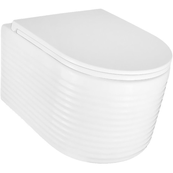 Унитаз подвесной безободковый Azario Luzio AZ-098-UQ (система смыва Торнадо) с тонкой крышкой микролифт фото 2