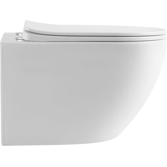 Унитаз подвесной безободковый BelBagno MARINO-TOR BB7026CH-TOR/SC (система смыва торнадо) с тонкой крышкой микролифт фото 2