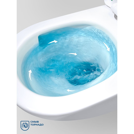 Унитаз подвесной безободковый BelBagno MARINO-TOR BB7026CH-TOR/SC (система смыва торнадо) с тонкой крышкой микролифт фото 3