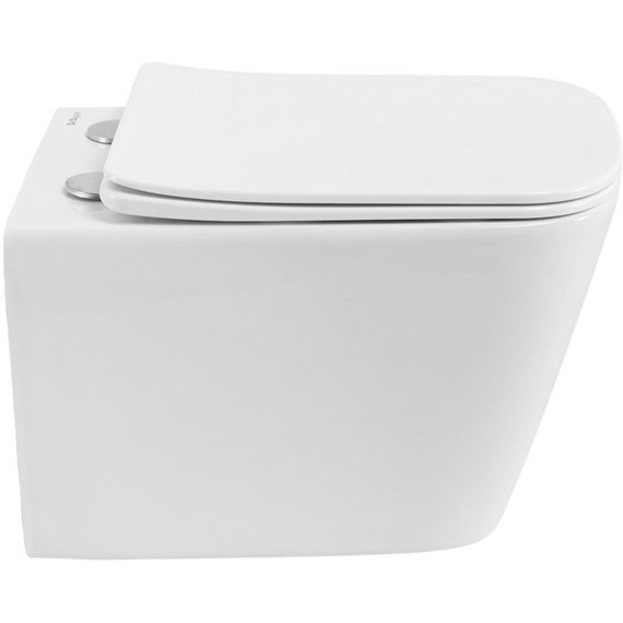 Унитаз подвесной безободковый BelBagno BB7106CH-TOR/SC (система смыва торнадо) с тонкой крышкой микролифт фото 2