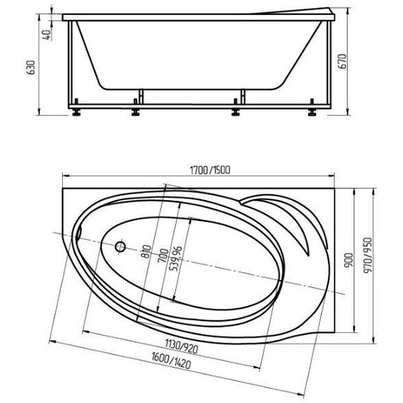 Ванна акриловая Aquatek Бетта 150x95 см R BET150-0000171 фото 8
