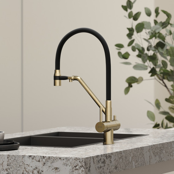 Смеситель для кухни Sancos Dora SC4003BG, золото/чёрный фото 2