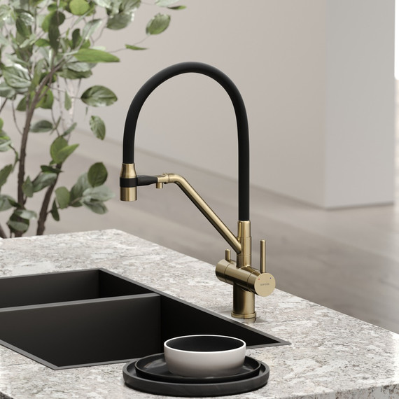 Смеситель для кухни Sancos Dora SC4003BG, золото/чёрный фото 4