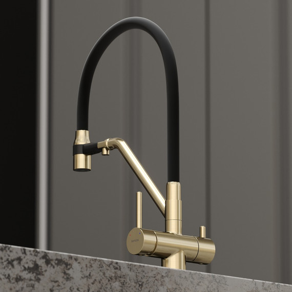 Смеситель для кухни Sancos Dora SC4003BG, золото/чёрный фото 7