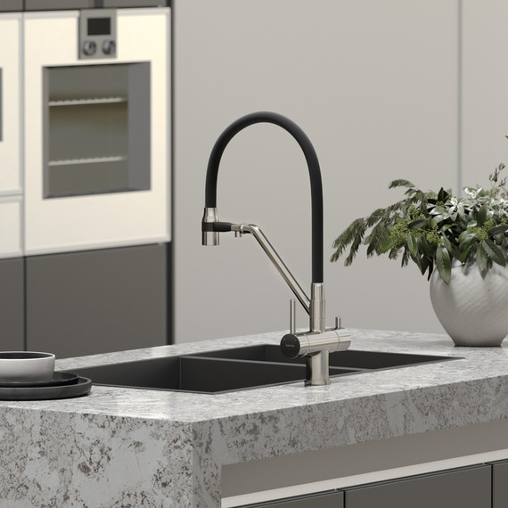 Смеситель для кухни Sancos Dora SC4003BN, никель/чёрный фото 3