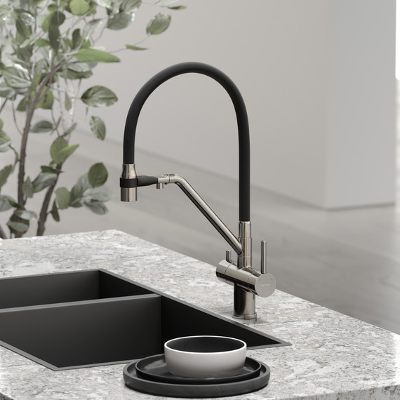 Смеситель для кухни Sancos Dora SC4003BN, никель/чёрный фото 4
