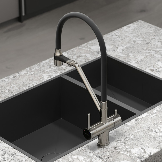 Смеситель для кухни Sancos Dora SC4003BN, никель/чёрный фото 5