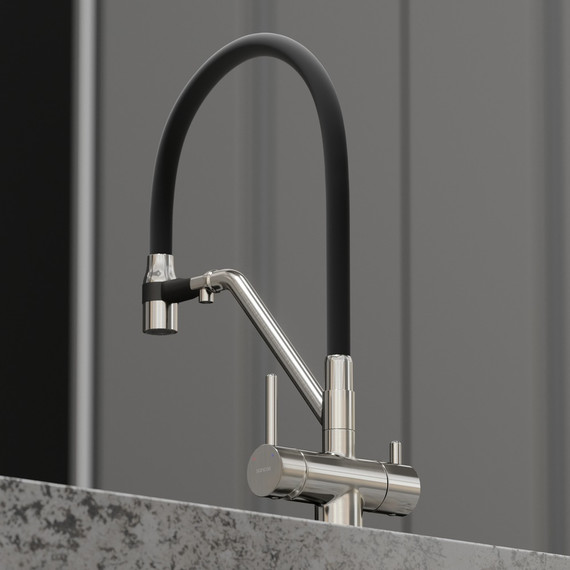 Смеситель для кухни Sancos Dora SC4003BN, никель/чёрный фото 6