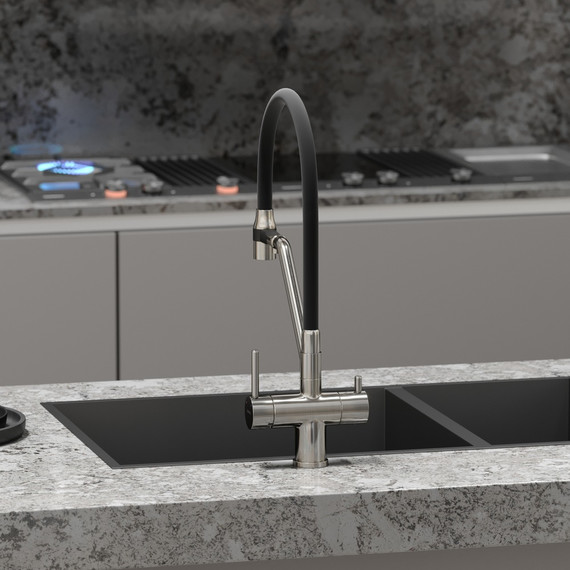 Смеситель для кухни Sancos Dora SC4003BN, никель/чёрный фото 7