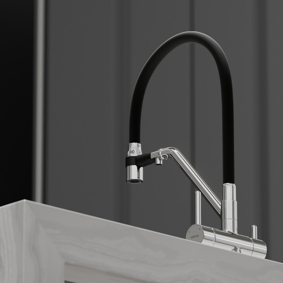 Смеситель для кухни Sancos Dora SC4003CH, хром/чёрный фото 2