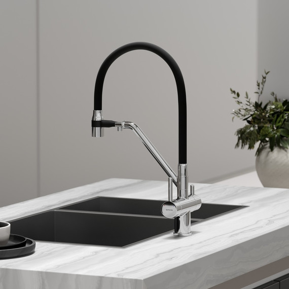 Смеситель для кухни Sancos Dora SC4003CH, хром/чёрный фото 3