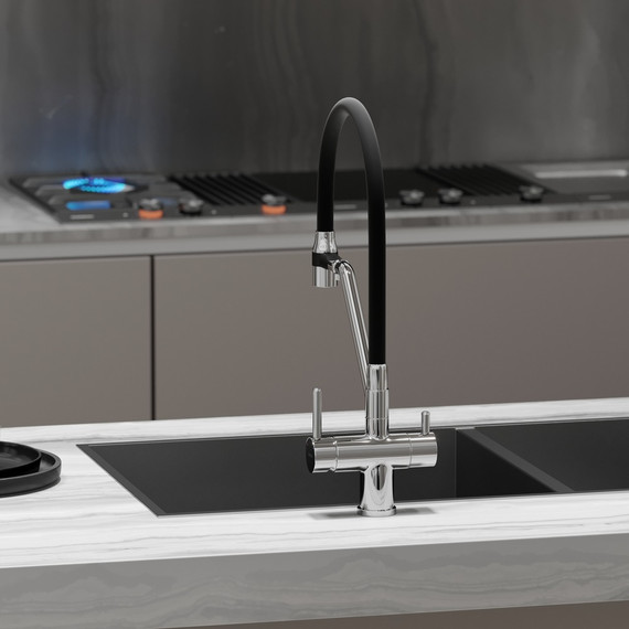 Смеситель для кухни Sancos Dora SC4003CH, хром/чёрный фото 5