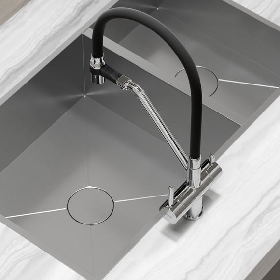Смеситель для кухни Sancos Dora SC4003CH, хром/чёрный фото 6