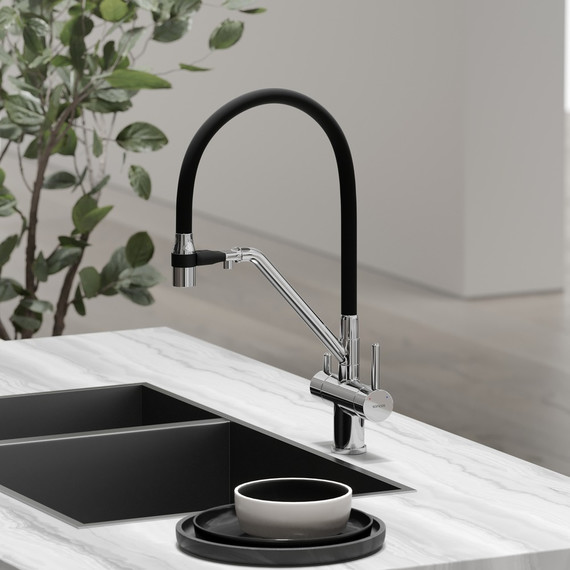 Смеситель для кухни Sancos Dora SC4003CH, хром/чёрный фото 7