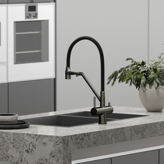 Смеситель для кухни Sancos Dora SC4003GG, вороненая сталь/чёрный фото 3