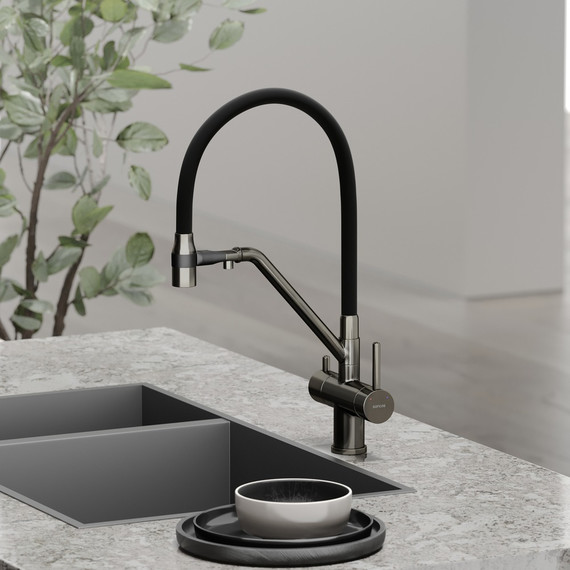 Смеситель для кухни Sancos Dora SC4003GG, вороненая сталь/чёрный фото 4