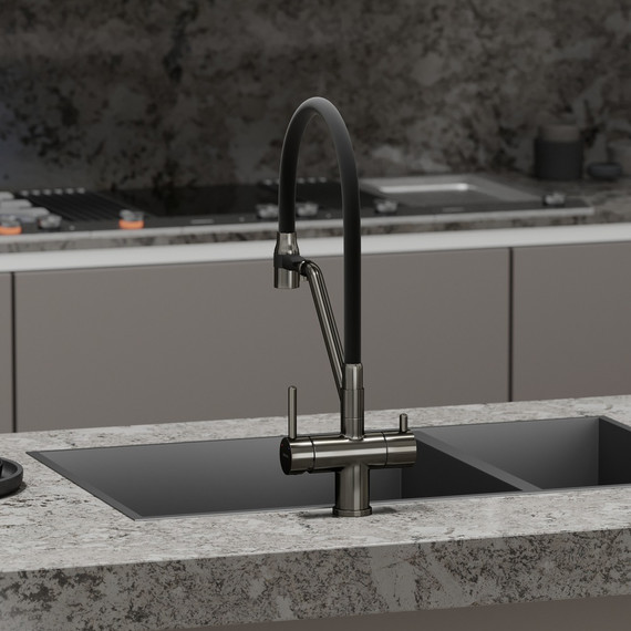 Смеситель для кухни Sancos Dora SC4003GG, вороненая сталь/чёрный фото 5