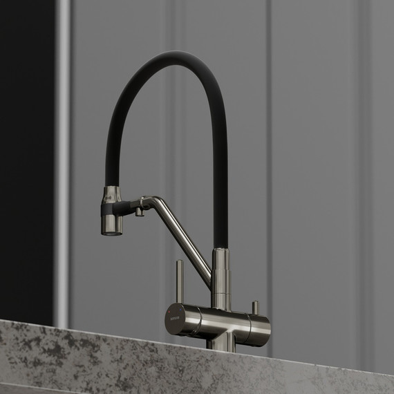 Смеситель для кухни Sancos Dora SC4003GG, вороненая сталь/чёрный фото 6