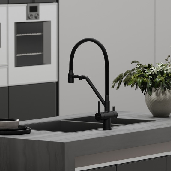 Смеситель для кухни Sancos Dora SC4003MB, матовый чёрный/чёрный фото 3