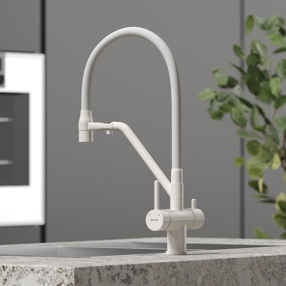 Смеситель для кухни Sancos Dora SC4003MW, матовый белый/белый фото 2