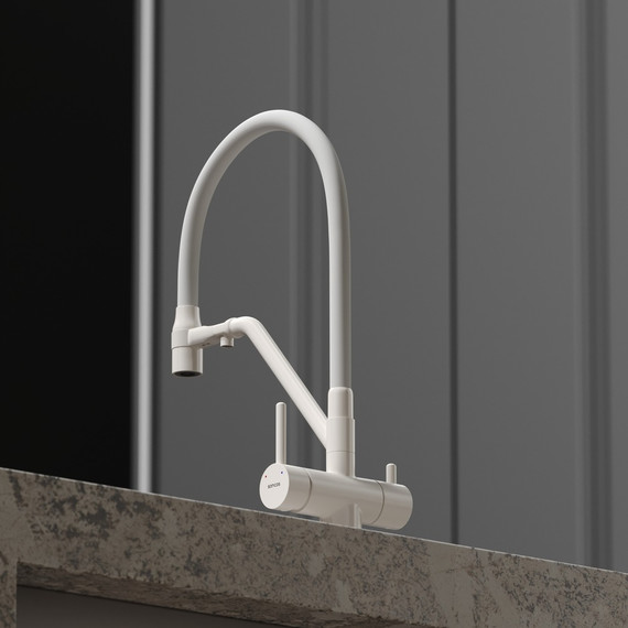 Смеситель для кухни Sancos Dora SC4003MW, матовый белый/белый фото 6