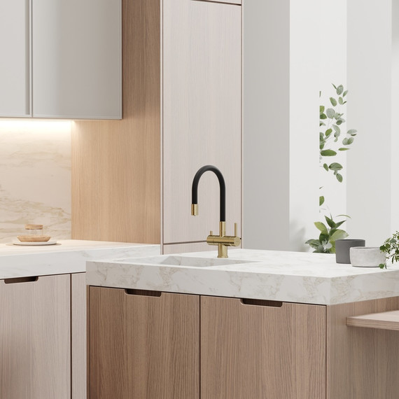 Смеситель для кухни Sancos Lucia SC4004BG, золото/чёрный фото 2