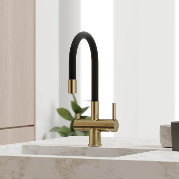 Смеситель для кухни Sancos Lucia SC4004BG, золото/чёрный фото 3