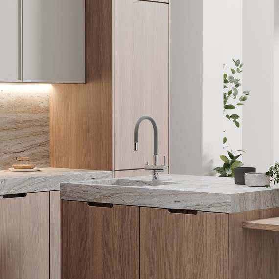 Смеситель для кухни Sancos Lucia SC4004CH, хром/серый фото 2