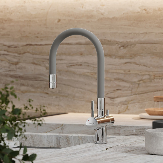 Смеситель для кухни Sancos Lucia SC4004CH, хром/серый фото 4