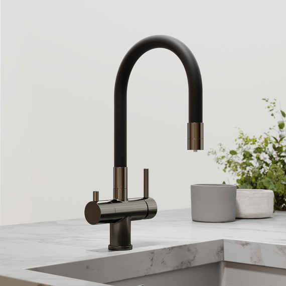 Смеситель для кухни Sancos Lucia SC4004GG, вороненая сталь/чёрный фото 2