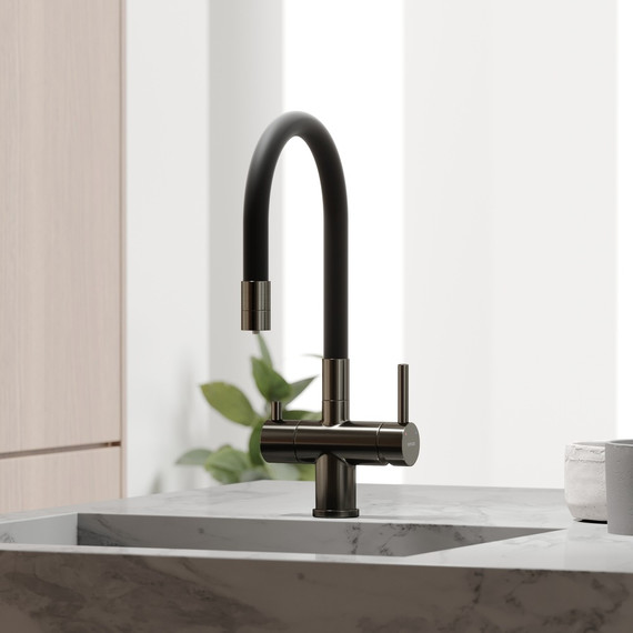Смеситель для кухни Sancos Lucia SC4004GG, вороненая сталь/чёрный фото 3