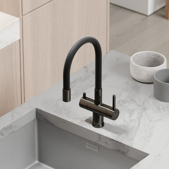 Смеситель для кухни Sancos Lucia SC4004GG, вороненая сталь/чёрный фото 5