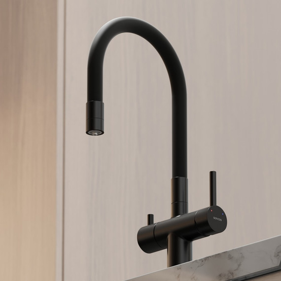 Смеситель для кухни Sancos Lucia SC4004MB, чёрный матовый/чёрный фото 5