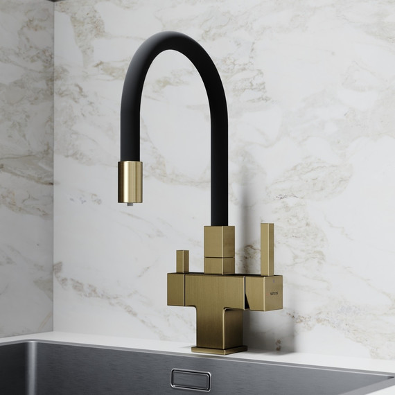 Смеситель для кухни Sancos Arno SC4005BG, брашированное золото/чёрный фото 7