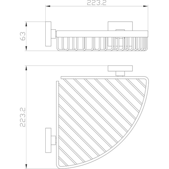 Полка угловая Wonzon & Woghand Polo WW-8944-BN, цвет никель брашированный фото 4
