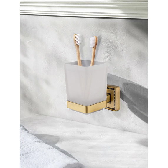 Стакан для зубных щеток Wonzon & Woghand Roma WW-7221, цвет бронза брашированная фото 4