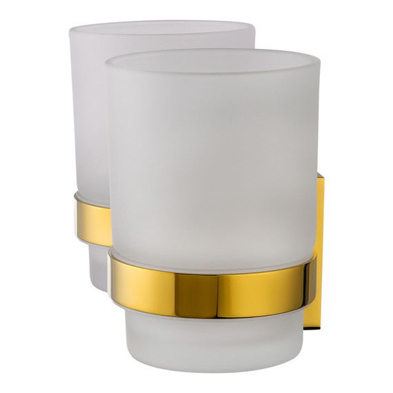 Стакан двойной для зубных щеток Wonzon & Woghand Polo WW-8928-DG, цвет золото глянцевое фото 2