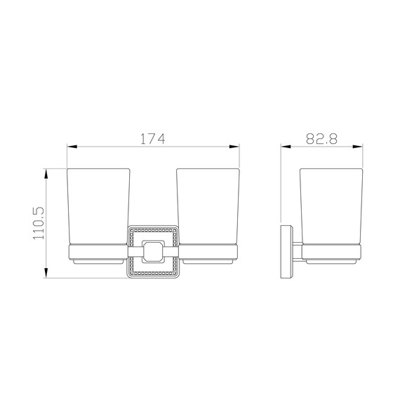 Стакан двойной для зубных щеток Wonzon & Woghand Roma WW-7228, цвет бронза брашированная фото 4